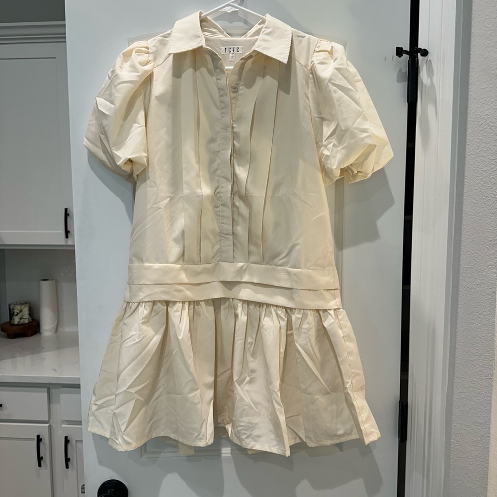 Ivory Puff Sleeve Dress